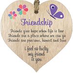 Stuff4 I’m Lucky My Friend Is You, Friendship Gifts For Women Light Wooden Heart Sign Plaque, Handmade Decorative Accessories Hearts, Thank You Gifts For Women, Gift for Friend