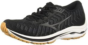 Mizuno Women's Wave Rider 24 Waveknit Running Shoe, Black-Dark Shadow, 6