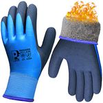 PROGANDA Waterproof Work Gloves Thermal Liner Superior Grip Coating Warm for Outdoor Cold Weather Car Cleaing Gardening Fishing Multi-Purpose