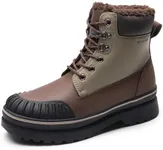 Bruno Marc Men's Snow Winter Insulated Waterproof Outdoor Boots,Size 8.5,Brown,SBSB2401M