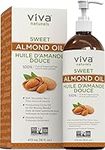 Sweet Almond Oil - 100% Pure Hair and Skin Softener, Non-Greasy Massage Oil, Carrier Oil for Essential Oils and DIY Beauty Blends, Expeller-Pressed Almond Oil for Hair and Body, Non-GMO, 16 fl oz