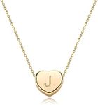 Tiny Gold Initial Heart Necklace-14