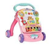 VTech First Steps Baby Walker, Push Along Walker Baby Toy with Shapes, Sounds, Music, Phrases, Pretend Play and More, Suitable for Babies from 6, 12, 18 Months, Pink, English Version