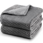 ASIJIA 2PCS Dog Blanket Cat Blanket, 70 x 100 cm Thick Washable Soft and Warm Pet Blankets for Small and Medium Dogs & Cats (Grey)