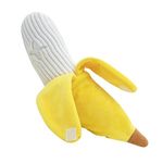 Pawty Dog Toys - Banana Interactive Dog Toy - Snuffle Nosework Food Shaped Parody Toy with Squeaker - Fetch Cute Chew Toy - Hide Treat Food Puzzle - Cute Dog Gifts for Favorite Dog Birthday