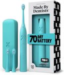 Made by Dentists PRO‑X Sonic Electric Toothbrush for Adults – 70‑Day Battery on One Charge, Dentist‑Designed Whitening Rechargeable Toothbrush, 3 Brush Heads & Travel Case, 3 Modes, Blue