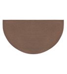 Plow & Hearth 32"x60" Half Round Fireproof Hearth Rug | Brown | 2 Layer Fiberglass Mat | Protect Hardwood/Carpet from Sparks & Embers Wood Stove