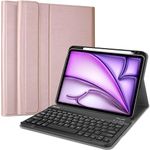 ProCase Keyboard Case for iPad Air 6th 11-inch (M2) / iPad Air 5/4, iPad 10.9 inch 2022 2020 Case with Magnetically Detachable Wireless Keyboard for iPad 10.9" Air 5th 4th Generation -Rosegold