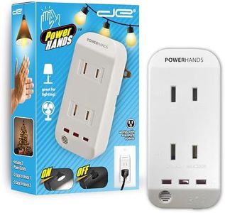 Power Hands | Clapping Light Control Noise Detecting Wireless Wall Outlet with a 3 Level Sensitivity Switch | Turns Appliances On/Off with Clapping Sound Sensor | 120V 200W 2 Outlet