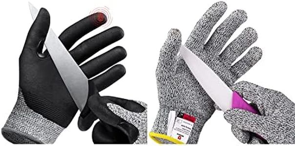 NoCry Coated Cut Resistant Gloves with Superior Grip; Waterproof Reinforced Foam Nitrile Coating; Grey, Small & Cut Resistant Gloves for Kids, XS (8-12 Years) - High Performance Level 5 Protection