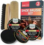 2pk Shoe Brush Set & 3 Black Shoe P