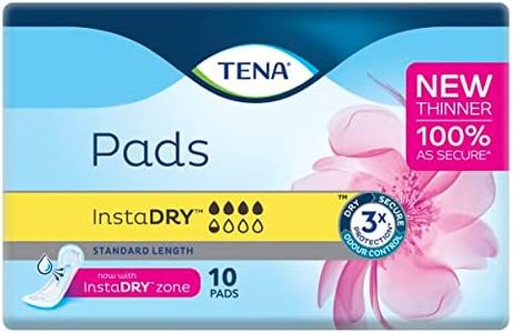 TENA InstaDRY Pads, Standard Length, Pack of 10