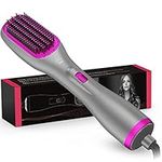 APOKE 3 in 1 Hair Dryer Brush & Straightener Brush, Professional 1200W Powerful Ceramic Tourmaline Ionic Hot Air Brush, 3 Heat/2 Speed Settings One Step Hair Dryer and Styler for All Hair Types