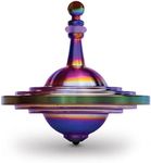 Plexity Labs UFO Tops - Cussac - Metal Spinning Top - Inspired by The Documented 1967 UFO Sighting in Cussac, France (Psychedelic Steel)