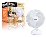 K-MART Quality Portable Desk Fan, 2 Speed, Quiet Operation, Oscillating, Desktop/Bedside Fan, Ideal for Home and Office, White (9 Inch)