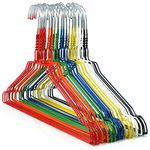 HANGERWORLD Colour Pack of 100 Galvanised Steel Coat Clothes Hangers with Coating-16 (40cm)Metal, Mixed