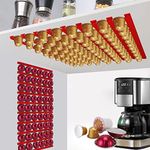 VOMELON Coffee Pod Holder,Adhesive K Cup Holder, 10 PCS Under Cabinets/Wall Mounte Vertically or Horizontally,Coffee Pod Storage for Coffee Shop Desktop Office and Kitchen,Red