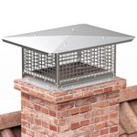 YITAHOME Chimney Cap, 13" x 17" Chimney Cover for Outside, 304 Stainless Steel Fireplace Chimney Caps with Adjustable Metal Strips, Screws & Gloves