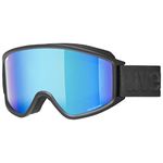 uvex g.gl 3000 CV - Ski Goggle for Men and Women - Contrast Enhancing - Extended Field of Vision & Anti-Fog Coating - Black Matt/Blue-Green - One Size