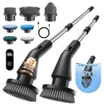 Leebein Electric Spin Scrubber, 2025 Upgraded Electric Cleaning Brush, IPX7 Waterproof Shower Scrubber with 7 Brush Heads, Extendable Long Handle and 2 Speeds Scrubber for Bathroom Floor Kitchen