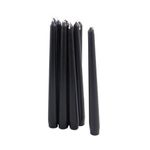 10 Bolsius Black Non Drip Dinner Taper Candles, 25cm, 7.5hrs