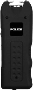 POLICE Stun Gun 628 - Rechargeable with LED Flashlight and Siren Alarm, Black