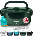 TRAVELISIMO Heated Lunch Box 100W Electric Lunch Box Food Heater 1.5L Self Heating Lunchbox for Travel & Office, 12V/24V/230V Heated Lunch Boxes for Adults Stainless Steel Car Electric Lunchbox