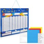 Navaris Magnetic Reward Star Chart - Rewards Board Weekly Planner for Children - With Pen and 250 Coloured Stars and Activity Magnets - English