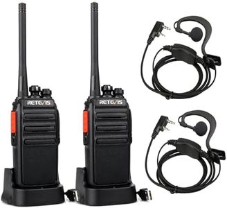 Retevis RT24 Walkie Talkie Recargable, Walkies Profesionales, PMR446 sin Licencia 16 Canales CTCSS/DCS VOX, Walkie Talkie con Cargador USB y Pinganillo, Apto para Adultos y Niños (Negro,1 Par)