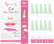 Beauty7 Lip Wax Strips Kit Face Waxing Strips- 20pcs Lip Strips+ 4pcs Soothing Oil Wipes for Facial Hair Removal Ideal for All Skin Types for Women