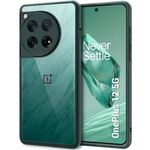 TheGiftKart Ultra-Hybrid Shockproof Back Cover Case for OnePlus 12 5G | Camera Protection Bump | Hard Back Cover Case for OnePlus 12 5G (PC & TPU, Crystal Clear Back, Green Sides)