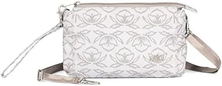 HAIKU Stride Small Womens RFID-Blocking Convertible Crossbody Wristlet Purse, Wallet and Cell Phone Crossbody Bag with Detachable Strap, Geo Tulip Print, Geo Tulip Print