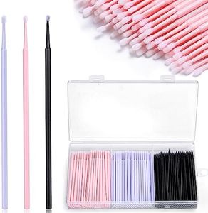 300pcs Disposable Micro Applicators brushes,JASSINS Eyelash Extensions Microfiber Wands Applicator Brush,False Eyelashes Brush Clean Mascara swabs(2.0 mm With Container)