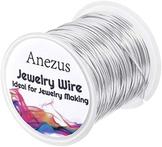 Anezus 18 Gauge Jewelry Wire for Jewelry Making, anezus Craft Wire Tarnish Resistant Copper Beading Wire for Jewelry Making Supplies and Crafting (18 Gauge, Silver)