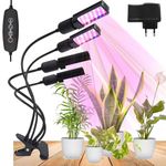 GIGAWATTS 96W Plant Grow Light with 4 Tube Full Spectrum 100-240V~50/60Hz AC Input 5 Levels Dimmable & 3 Modes 120° Lightning Angle IP44 Indoor Lamp for Home Garden Balcony (Pack of 1, RGB)