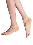 Tucketts Allegro Toeless Non-Slip Grip Socks, Made in Colombia, Mary Jane Style Perfect for Yoga, Barre, Pilates, Small-Medium 1 Pair, Nude 4