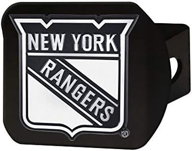 FANMATS 21008 New York Rangers Black Metal Hitch Cover with Metal Chrome 3D Emblem