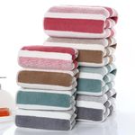 SOFTBATFY Microfiber Bath Towels, 2 Pack Lightweight, Absorbent, Super Fluffy and Fast Drying Towel for Travel, Vacation, Fitness and Yoga (90x180cm, 4 Colors Bath Towel and Hand Towel)