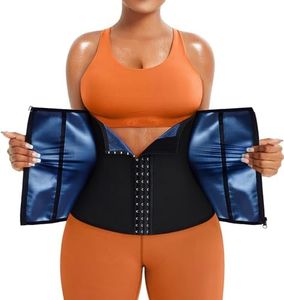 TrainingGirl Women Waist Trainer Trimmer Corset Weight Loss Tummy Wrap Workout Belt Sweat Belly Band Sports Girdle Sauna Suit, Black, Large AA1110A