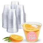 250 Clear Plastic Cups | 9 oz Plastic Cups | Clear Disposable Cups | PET Clear Cups | Plastic Water Cups | Plastic Wine Glass | Clear Plastic Party Cups