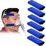 6-Pack CPAP Mask Strap Cover, CPAP Strap Cushions, CPAP Headgear Strap Covers, Soft CPAP Strap Pads, CPAP Face Pads, Headgear Mask Strap Cushions for Reducing Indentation (Blue)