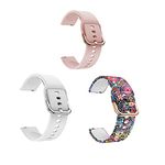 Compatible with Fossil Q Venture Watch Band,18mm Soft Waterproof Silicone Sport Watch Band Strap for Fossil Women's Gen 4 Venture HR/Gen 3 Q Venture/Fossil Women's Gen 4 Sport (Pink/White/Jellyfish)