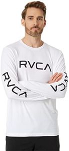 RVCA Men's Big Long Sleeve Crew Neck T-Shirt, White/Black, XX-Large