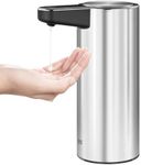 EKO Aroma Stainless Steel Automatic Soap Dispenser, Touchless Liquid Hand Soap Dispenser for Kitchen Sink and Bathroom, Water-Resistant and Rechargeable, 9 fl oz (Stainless Steel)