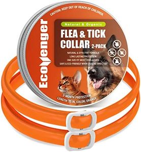 EcoVenger Flea & Tick Collar Repellent 2-Pack Orange, Fits Both Dogs & Cats, Built-in Pant-Based Formula Strong Repellency Slow Release, Lasting Deterrence and Protection, Pleasant Aroma, Waterproof