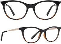 DIFF Reading glasses for Women, Lightweight Oversized Readers Darcy 2.0 designer blue light glasses with magnification, Black Tortoise