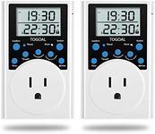 Digital Infinite Repeat Cycle Timer Plug with Countdown and 24 Hour Daily on-Off Programs for Electrical Outlets, Lights, Hydroponic Pumps (120V, 15A) [2 Pack]