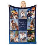 LUCKOR Personalized Gifts for Dad, Customizable Blanket with Photo Text, Personalized Flannel Blanket - Birthday Gifts - Personalised Valentine's Day Memorial Gifts for Kids - Gift Ideas for All Ages