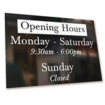 Bespoke Opening Times Hours Retail Shop Window Door Vinyl Sticker Sticker Sign