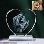 2D Personalised Heart Glass Photo Frame Laser Engraved Picture Custom Christmas Romantic Gifts Customised Anniversary Presents